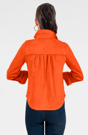 Gretchen Scott Ruffle Rumble Blouse - Ultra Suede
