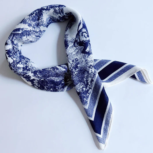 Textured Style Square Scarf - Indigo Toil