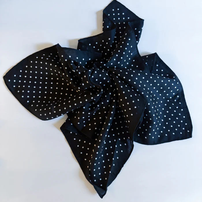 Textured Style Square Scarf - Noir Dots