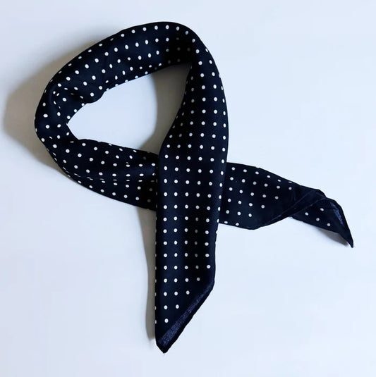 Textured Style Square Scarf - Noir Dots