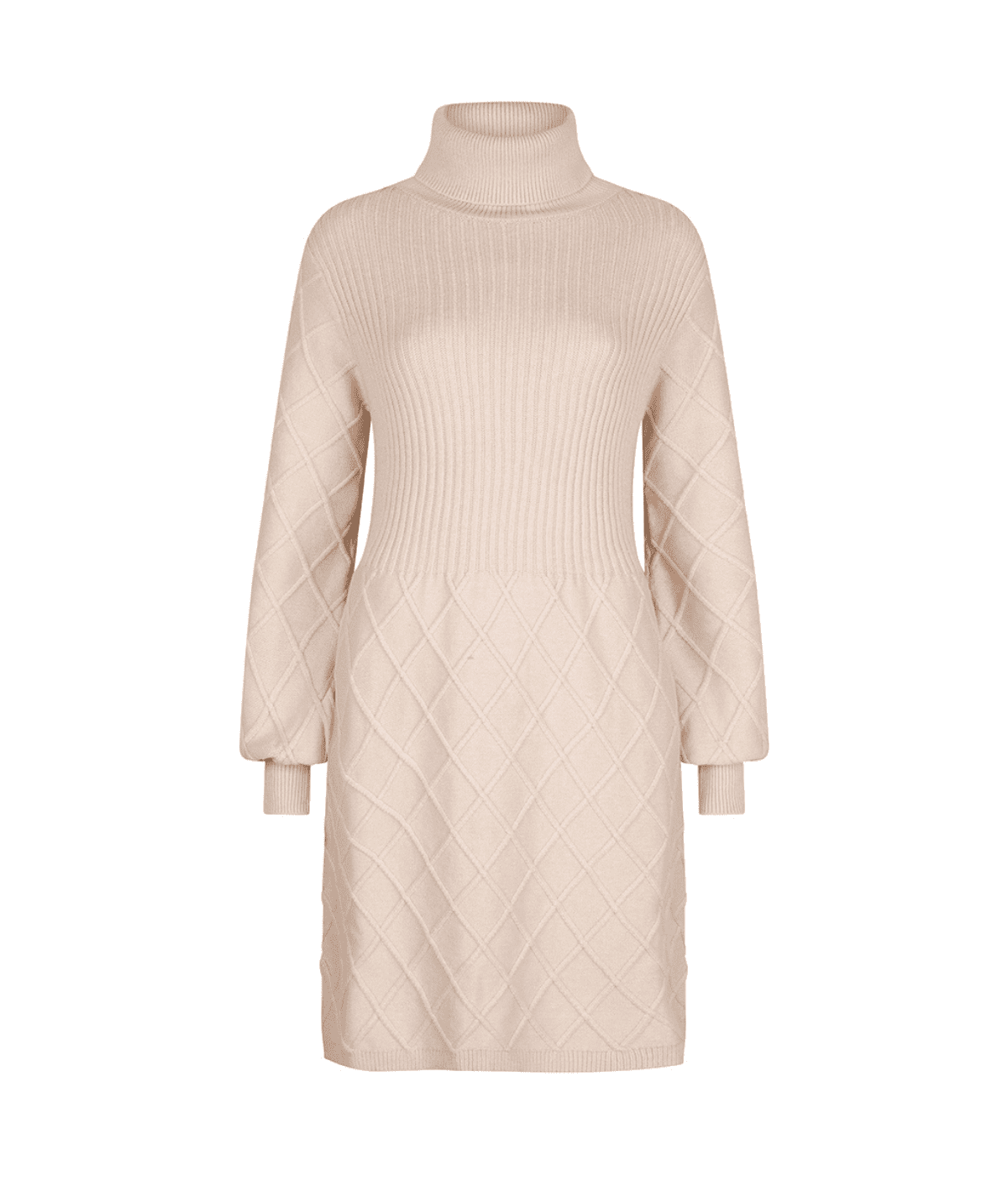 Esqualo Ribbed Sweater Dress- Light Sand