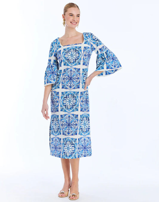 Mestiza Vivienne Midi Dress - Azulejo Blue