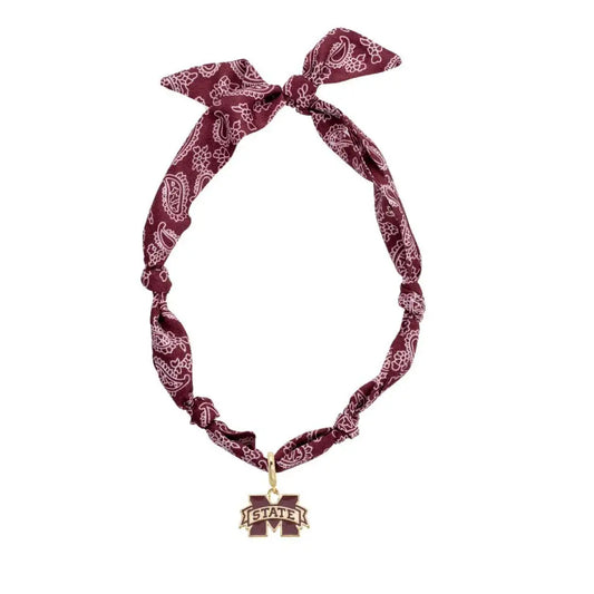 Mississippi State Bulldogs Logo Bandana Scarf Necklace