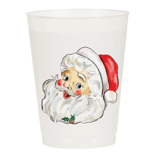 Santa Christmas Frosted Cups - 6 Cups
