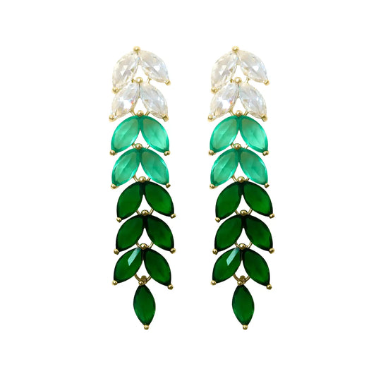 St Armand's Emerald Green Ombre Holiday Statement Earrings