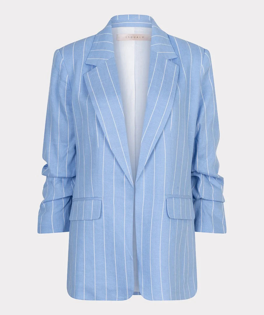 Esqualo Linen Blazer - Pacific Blue Stripe