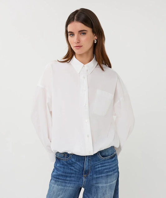 Esqualo Cotton Poplin Blouse - White