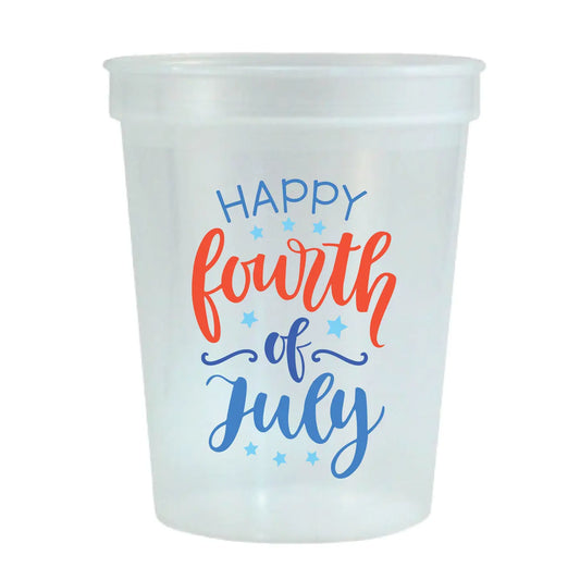"Happy Fourth of July" Blue Stadium Cups
