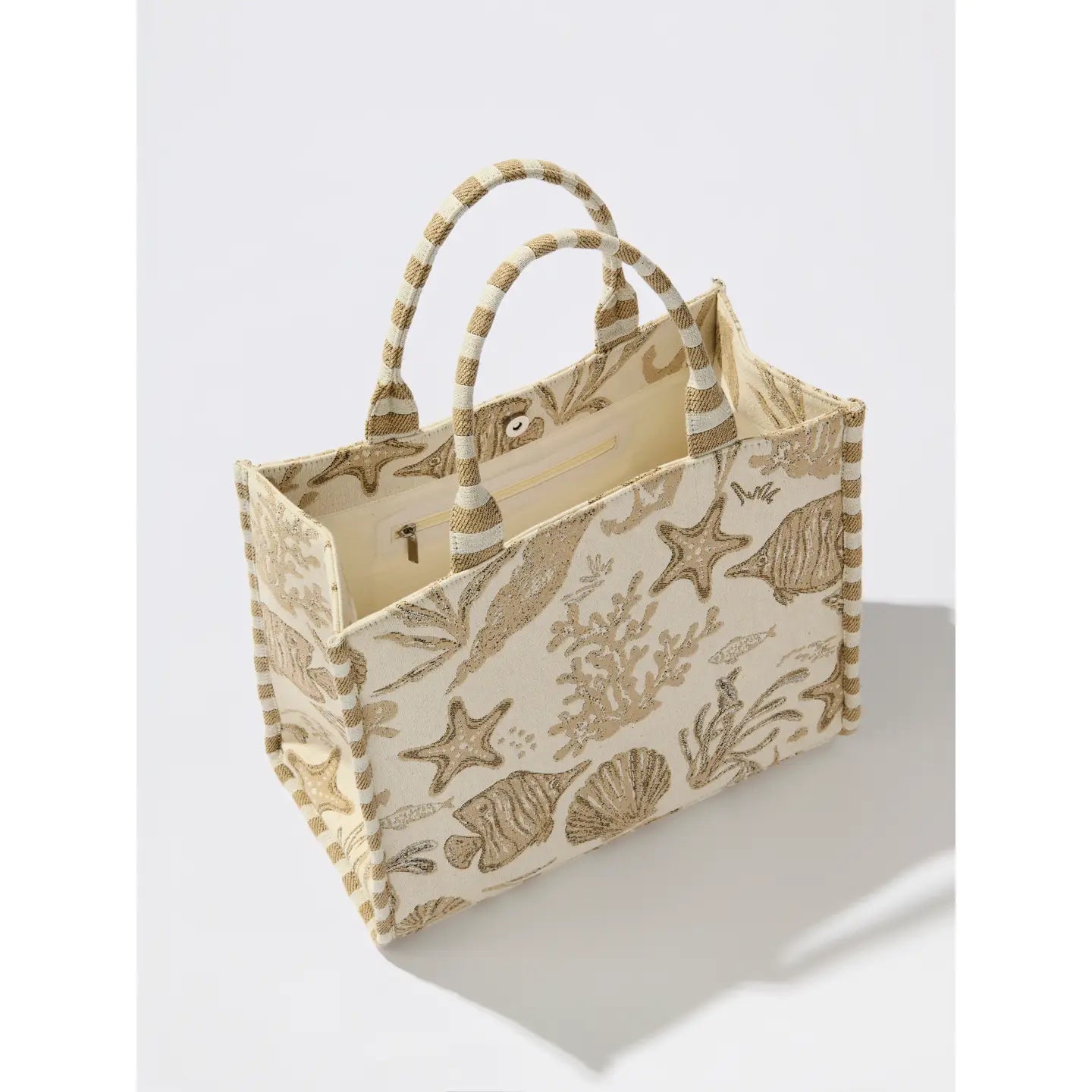 Coastal Jacquard Tote - Beige