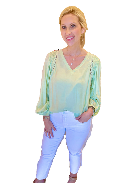 Anna Cate Collection Camilla V-Neck Blouse - Mint