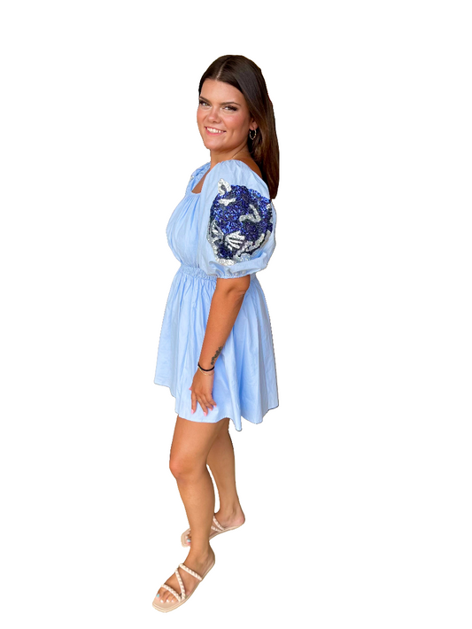 EAB Favorites Tiger Patch Skater Dress - Baby Blue