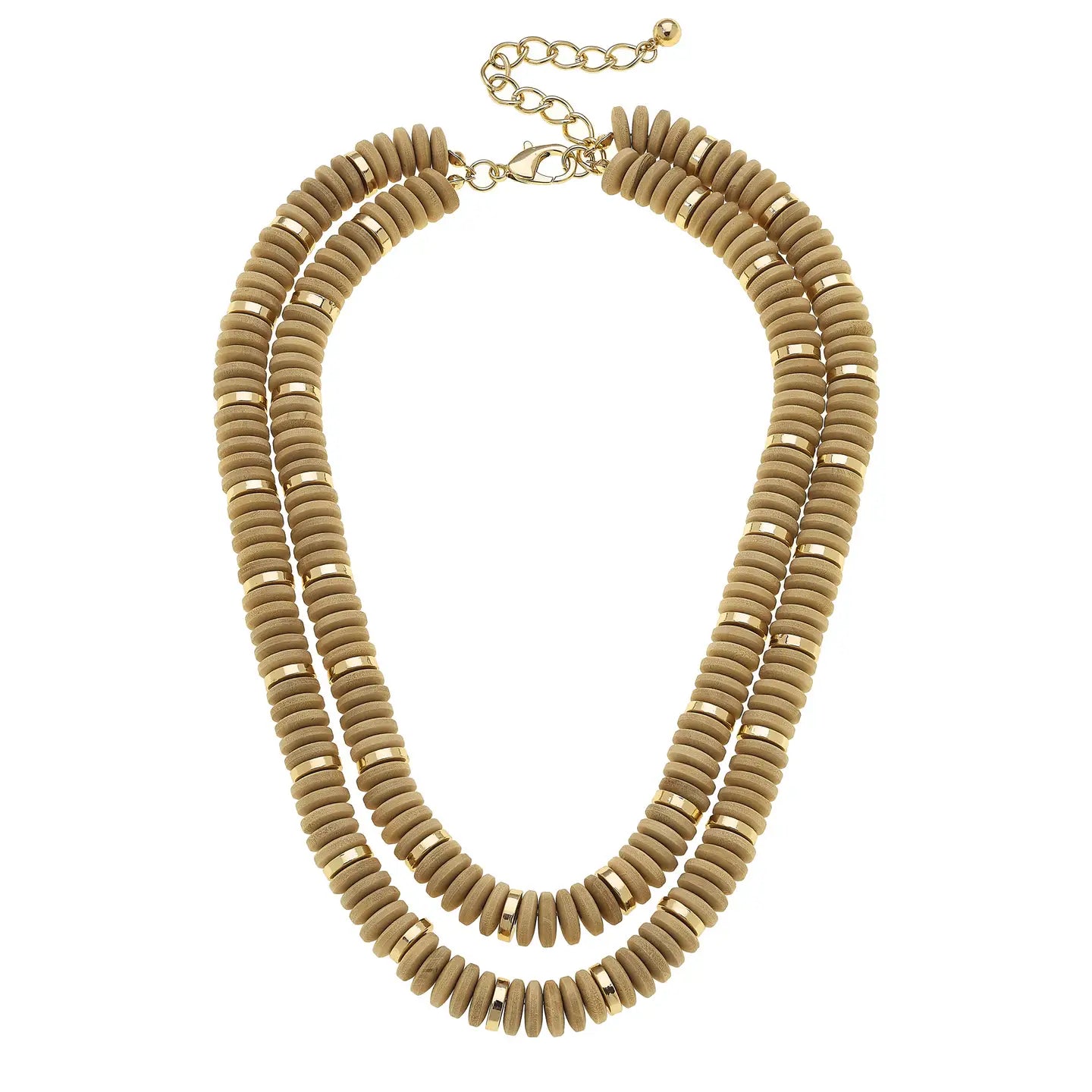 Channing Wood Layered Necklace - Natural