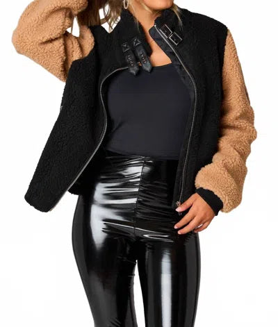 Black/Tan Sherpa Jacket