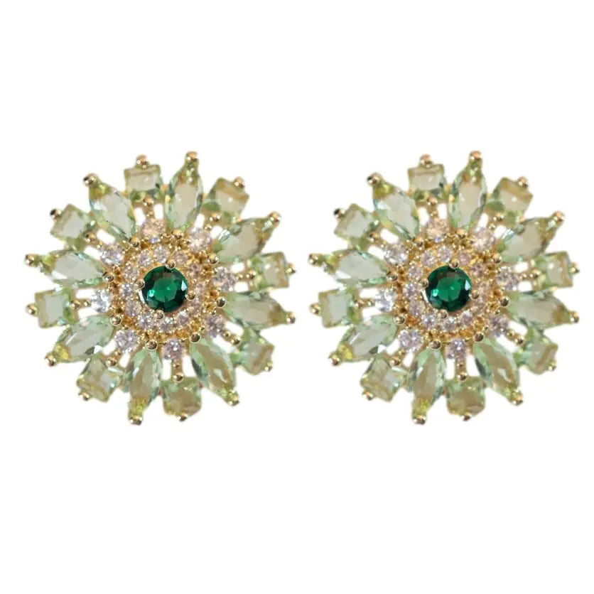 St Armands Dahlia Bloom Crystal Statement Studs
