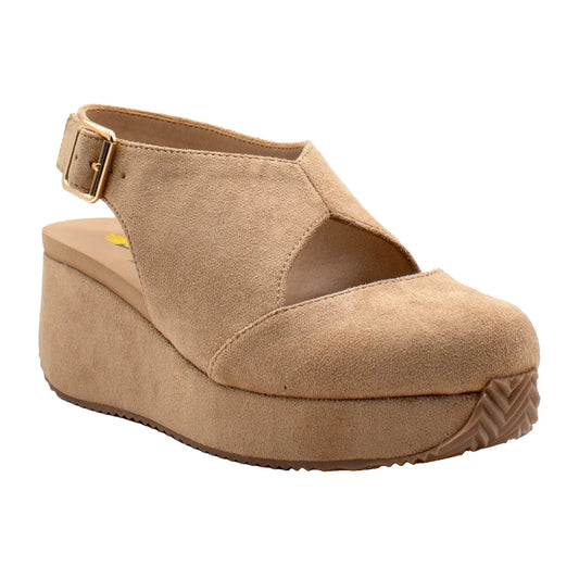 Aurora Suede Platform Sandals - Tan