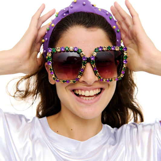 Mardi Gras Gold Stone Sunglasses