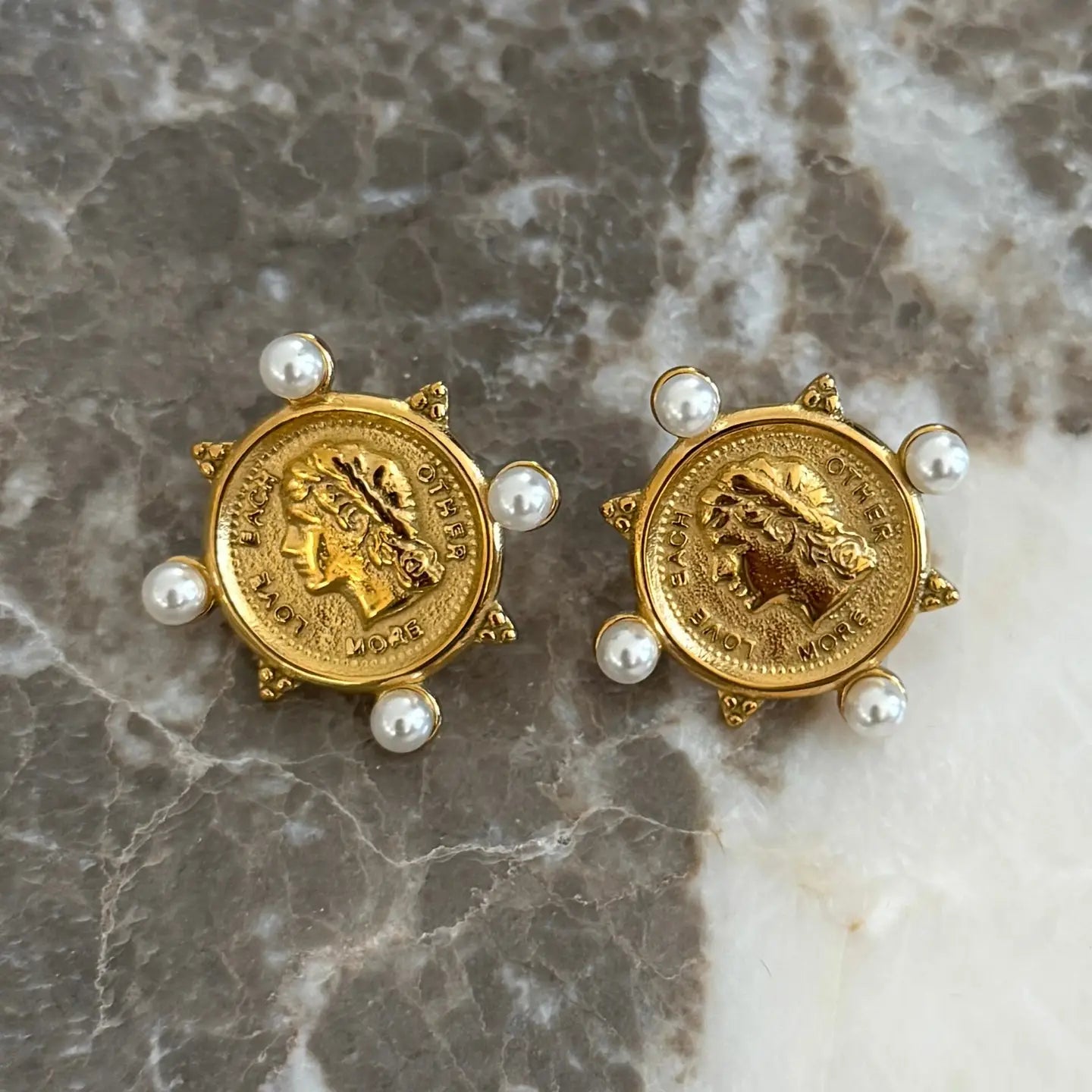 Chan Sutt Pearl Coin Earrings