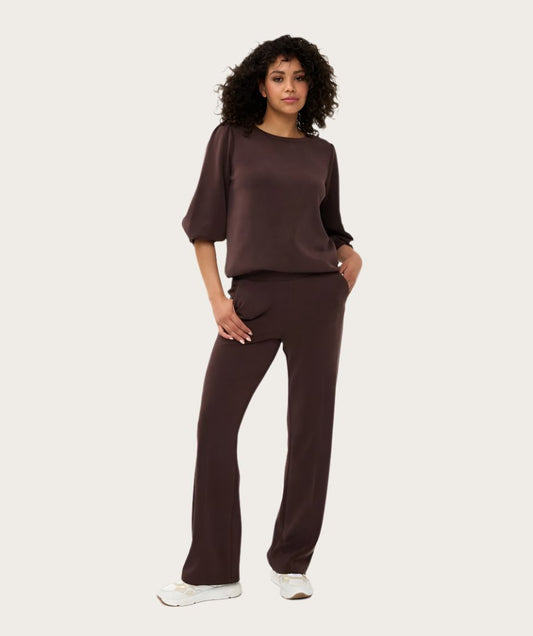 Esqualo Sweater Twisted Sleeve Modal Brown