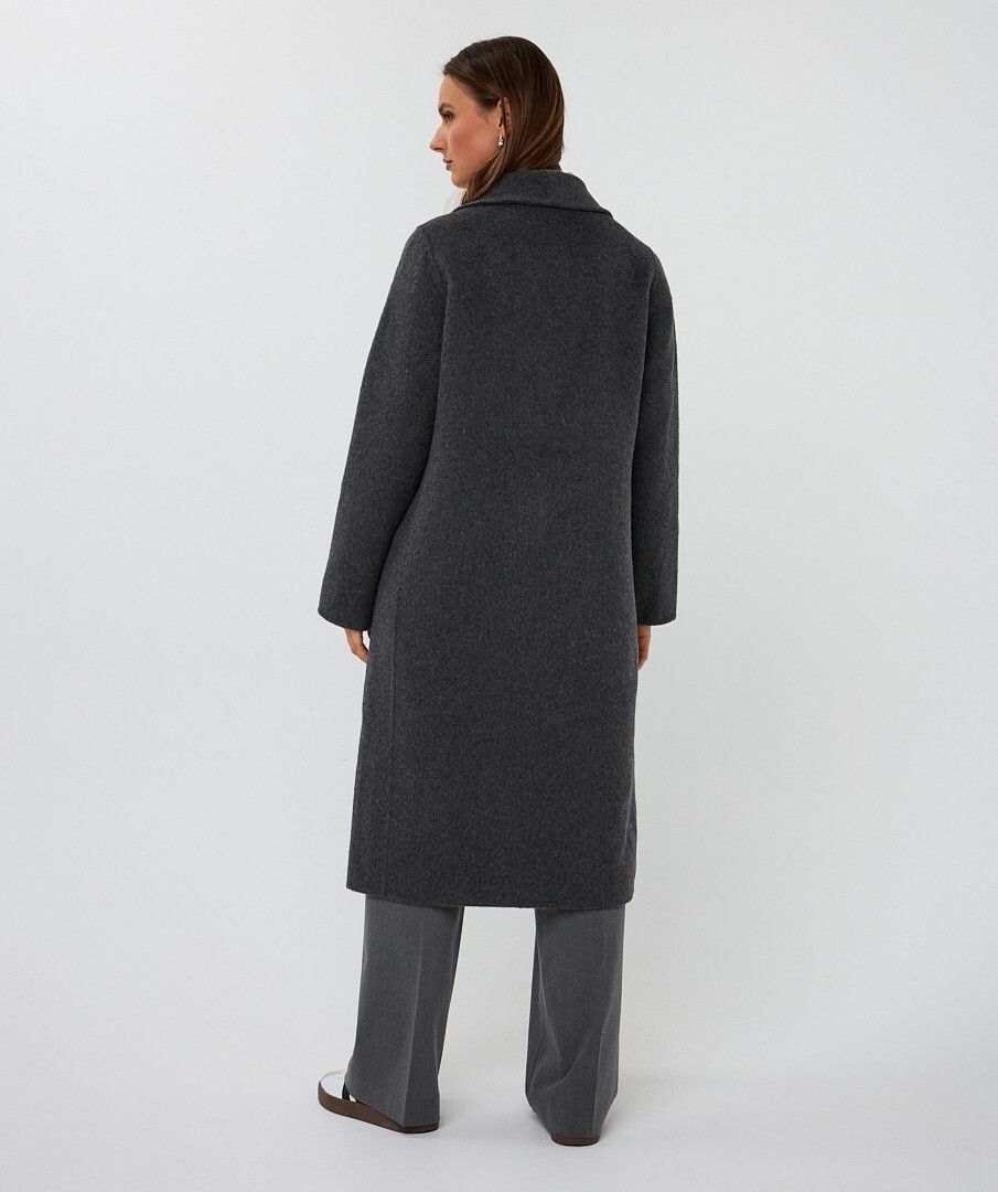 Esqualo Wool Shawl Coat - Grey