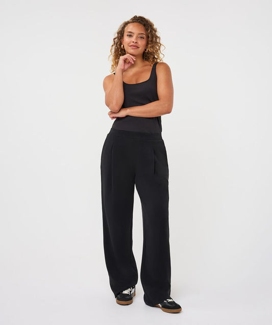 Esqualo Modal Pleated Trouser - Black
