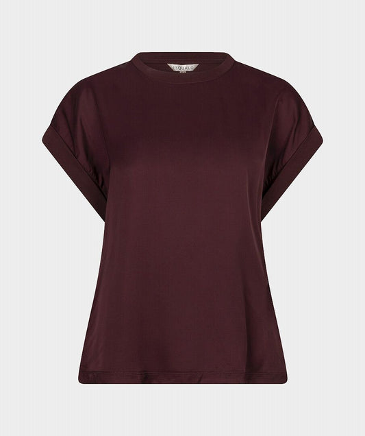 Esqualo Mixed Media Top with Turn-Up Cuff