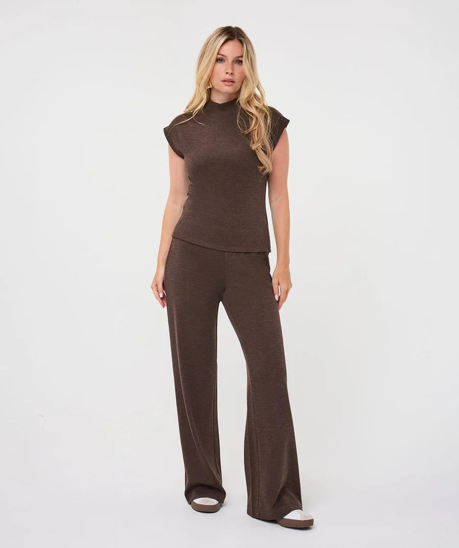 Esqualo Knit Trousers- Cacao