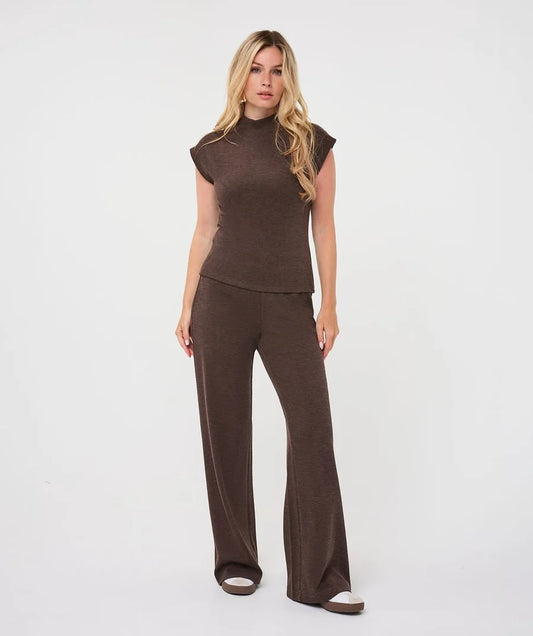 Esqualo Knit Trousers- Cacao
