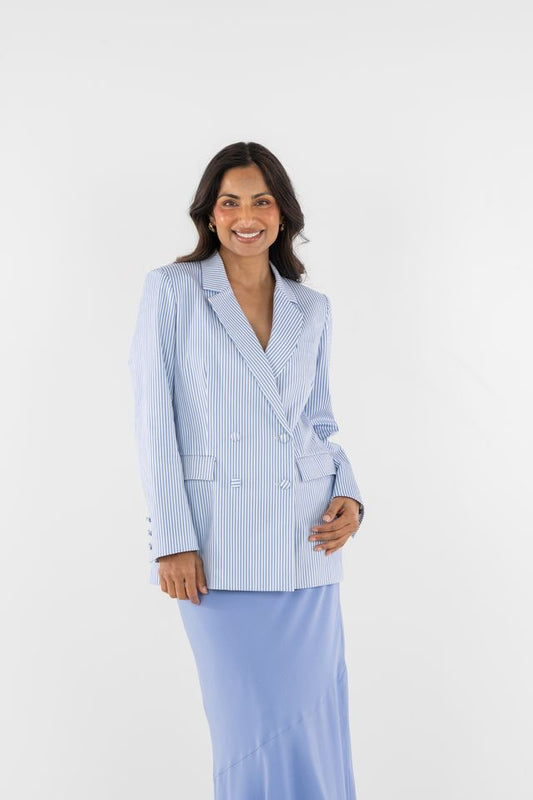 Emily McCarthy Bristol Blazer - Grapemist Stripe
