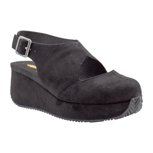 Aurora Suede Platform Sandals - Black