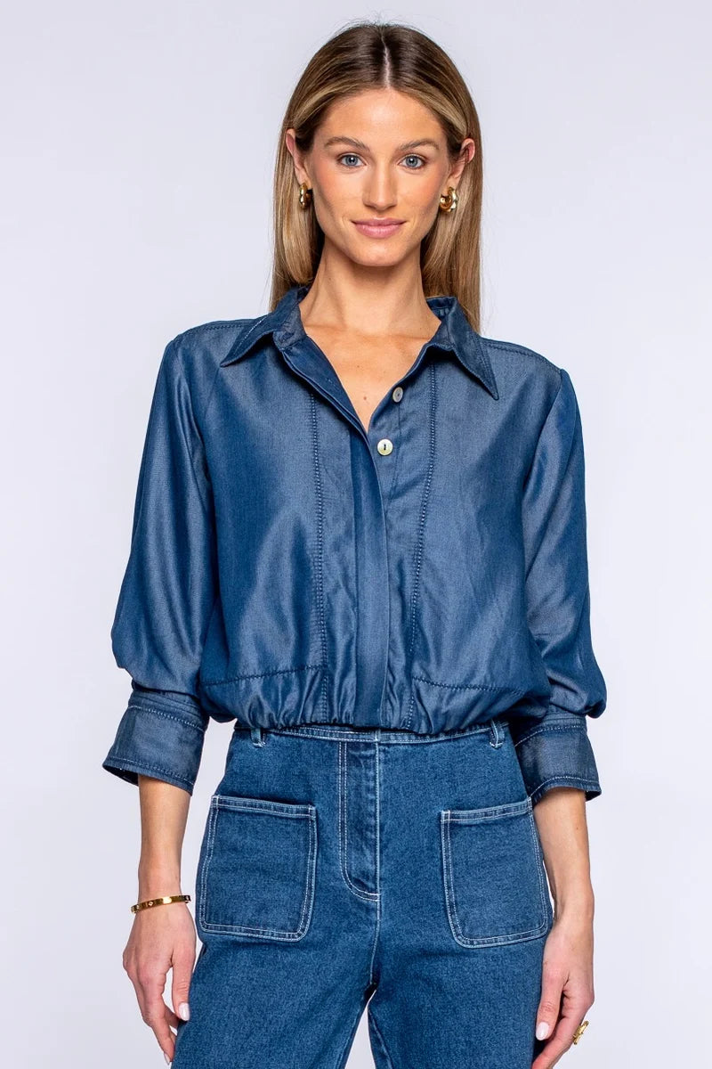 Elizabeth James Carter Top - Solid Denim