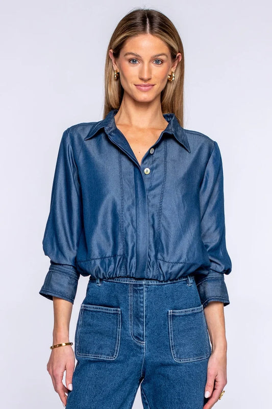 Elizabeth James Carter Top - Solid Denim