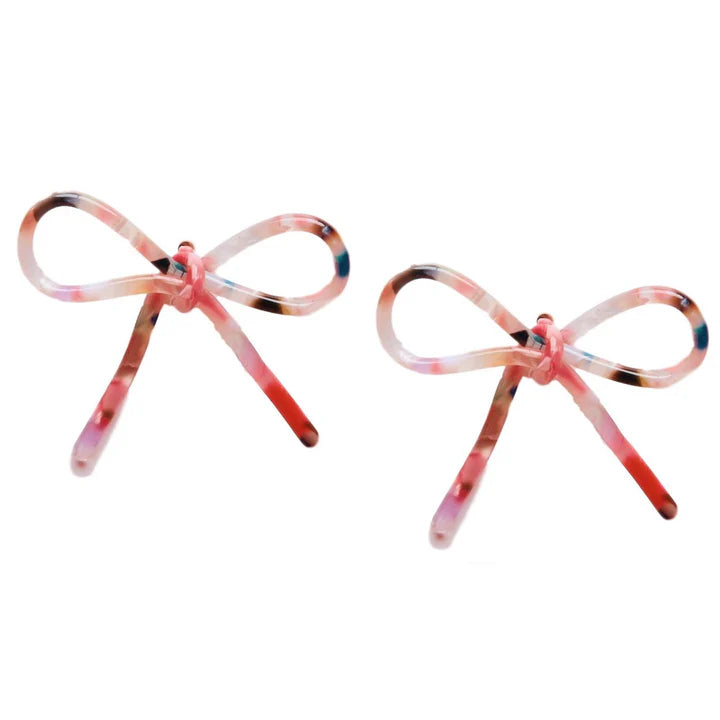 St. Armands Multi-Colored Bow Statement Stud Earrings