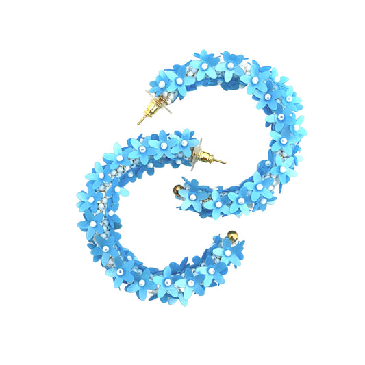 Flower Hoops: Bright Blue