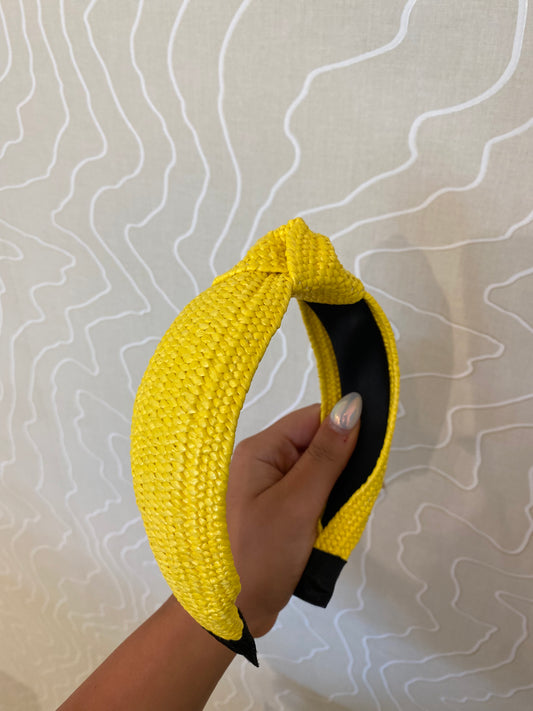 EAB Favorites Yellow Raffia Headband
