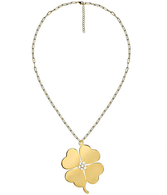 Lisi Lerch Genlyn Clover Short Paperclip Chain Necklace