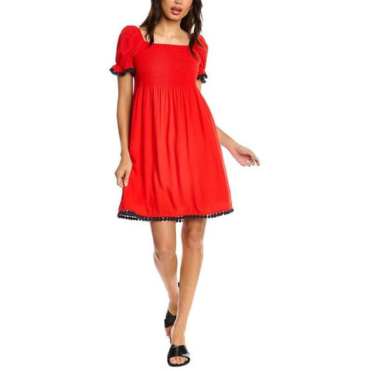 Sail to Sable Square Neck Dress- Red