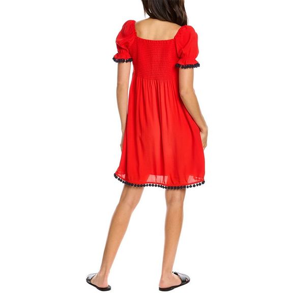 Sail to Sable Square Neck Dress- Red