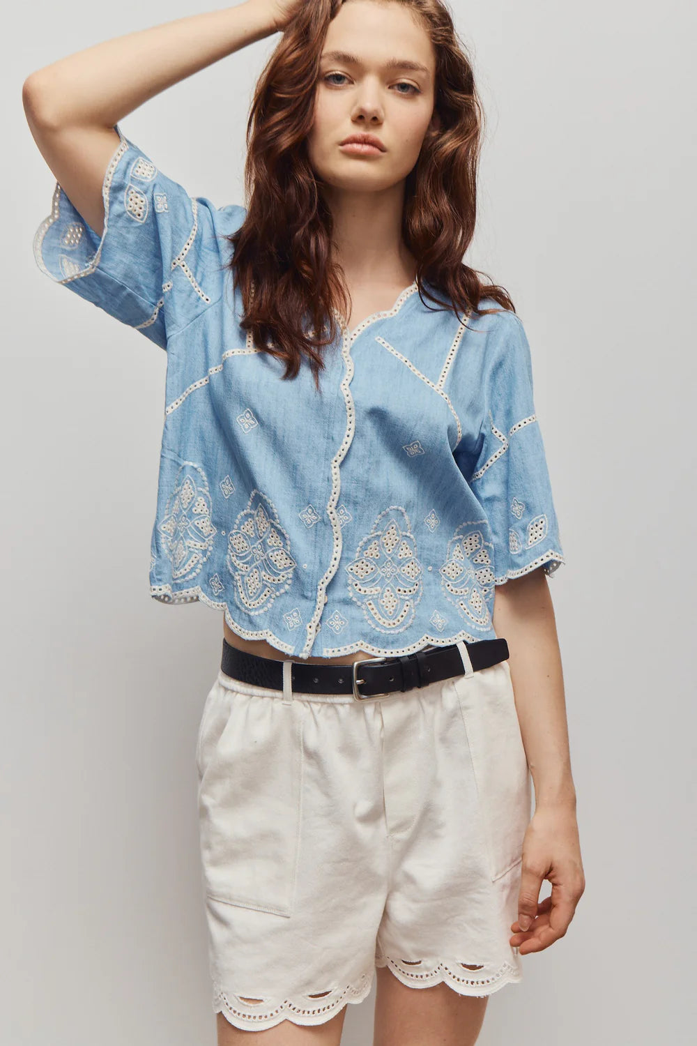 Melissa Nepton Marnie Blouse - Light Blue Denim