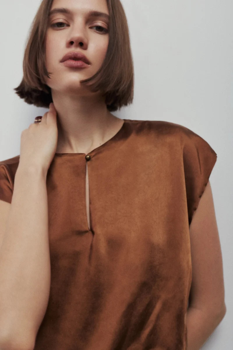 Melissa Nepton Wina Top - Chestnut