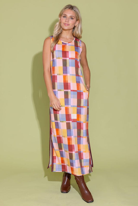 Alden Adair Berkley Dress - Terracotta Checks