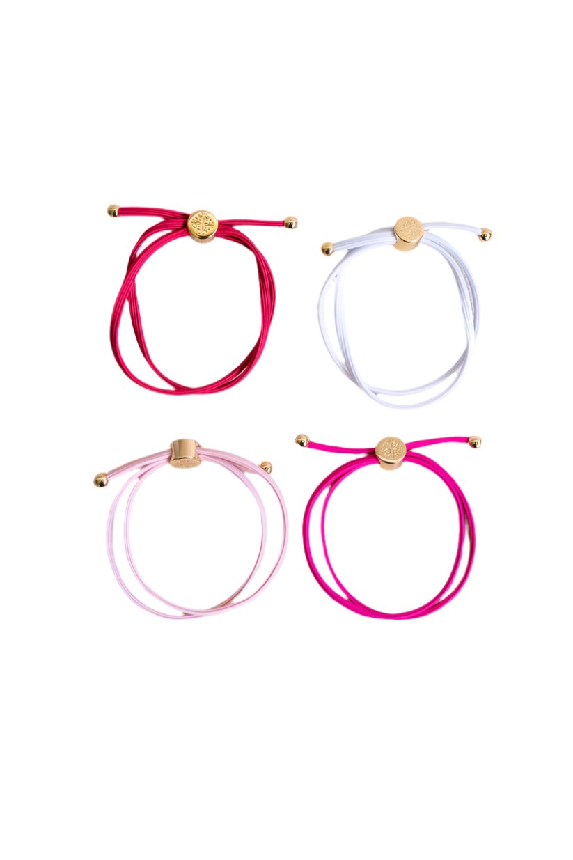 Smith & Co Skinny Hair Tie Set- Pink
