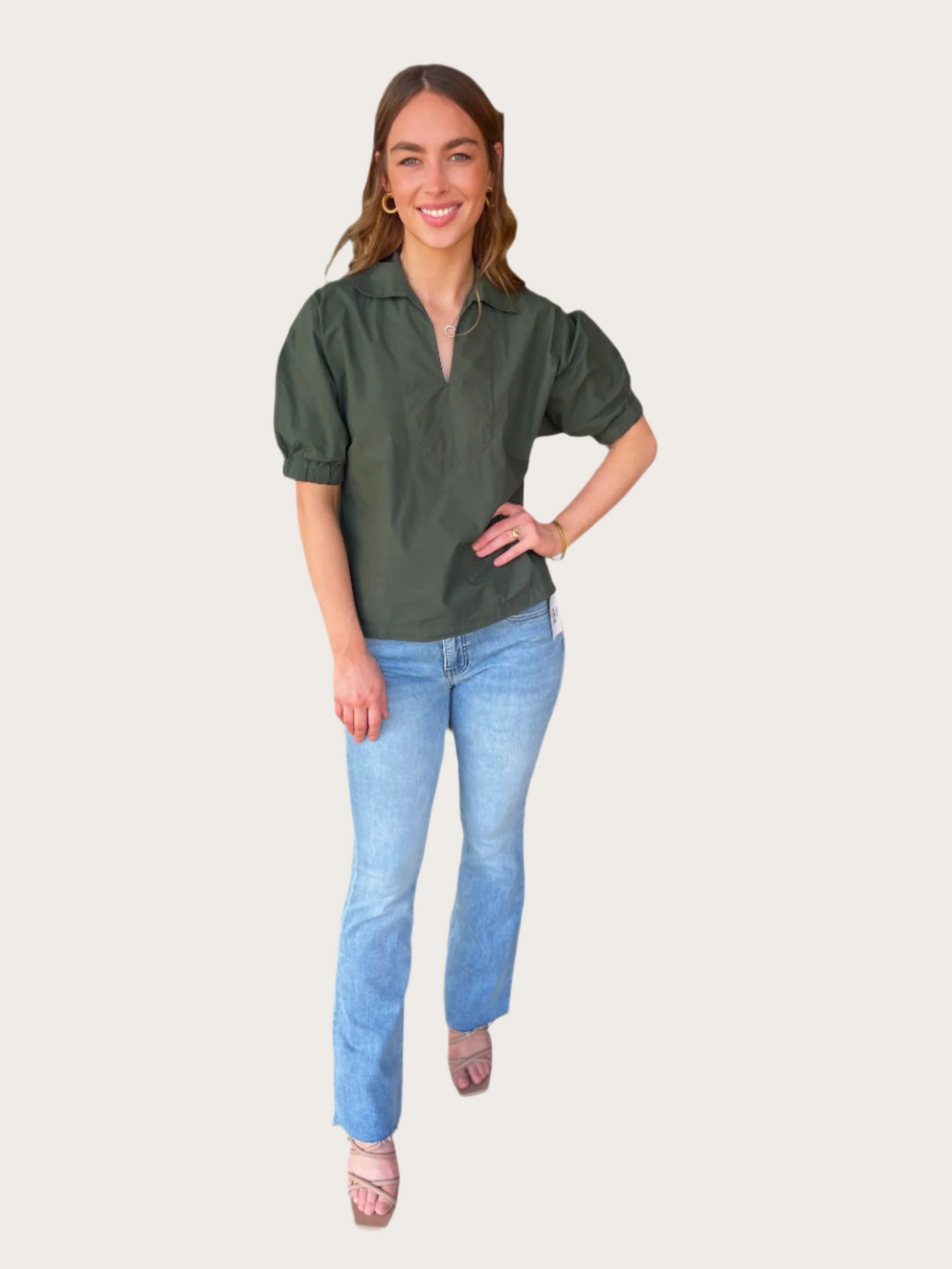 Stark Grace Top- Myrtle Green