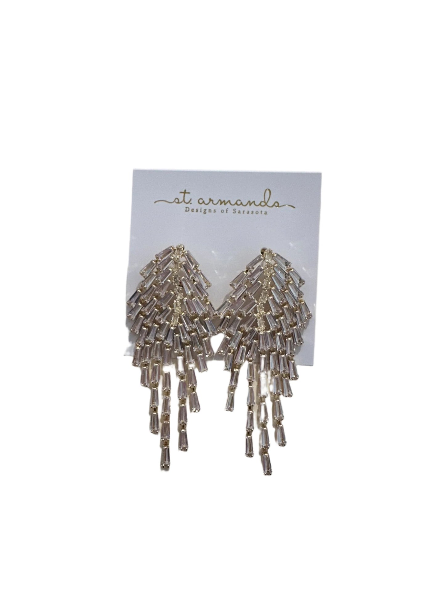 St. Armands Designs Crystal Waterfall Tassel Earrings