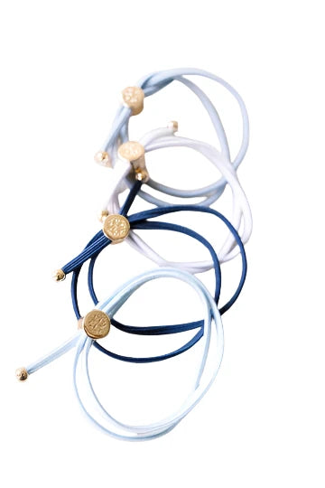 Smith & Co Skinny Hair Tie Set- Gameday Blue