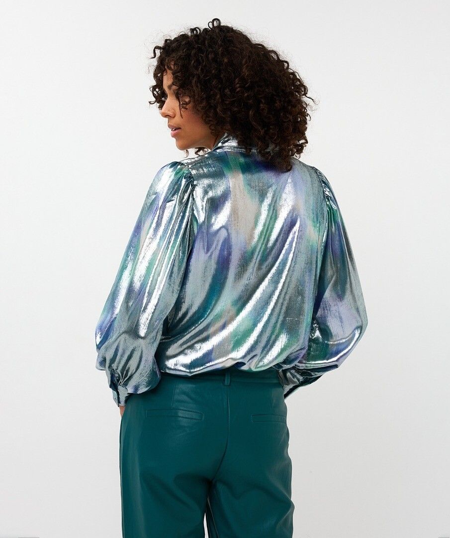 Esqualo Metallic Blouse - Faded Vibrance