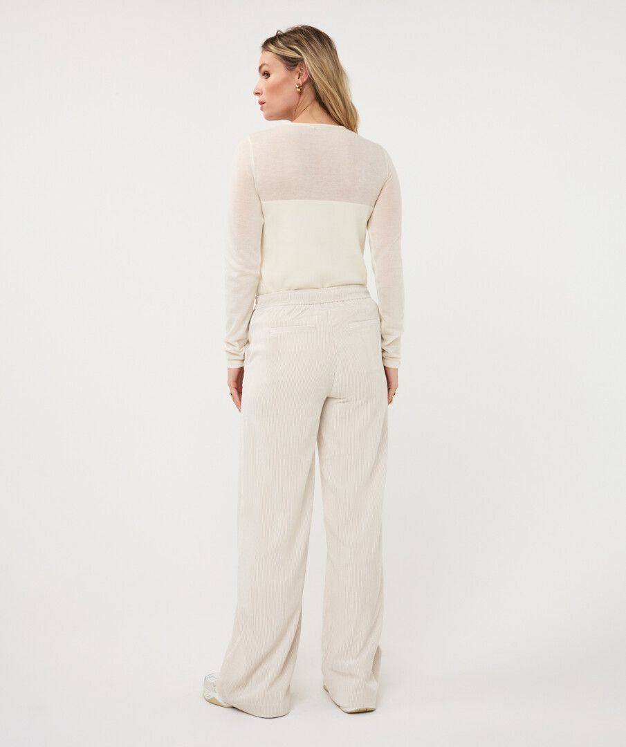 Esqualo Illusion Neck Knit Sweater - Vanilla