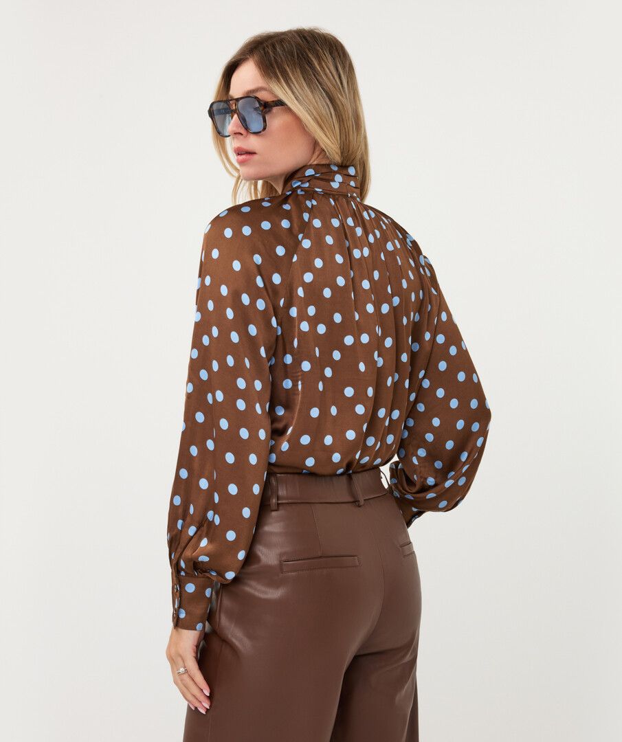 Esqualo Polka Dots Scarf Blouse