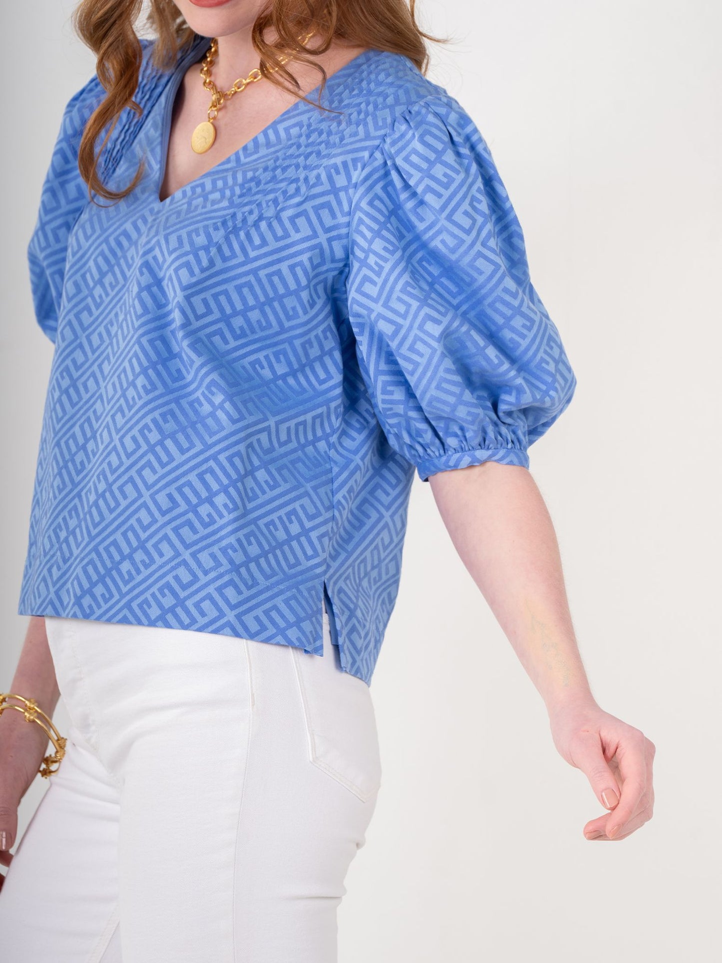 Emily McCarthy Penny Top - Blueberry Monogram