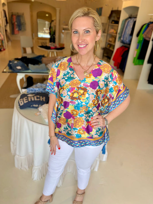 Jade Mums Border Caftan